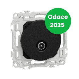 Schneider - Odace 2025 - prise TV simple mâle - sortie coaxiale - noir onyx - Réf : S940445