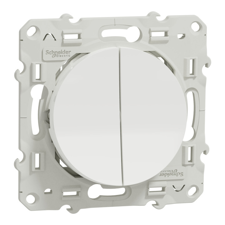 Schneider Odace - Va-et-vient + Poussoir Complet - 250V - Réf : S520285+ S520702