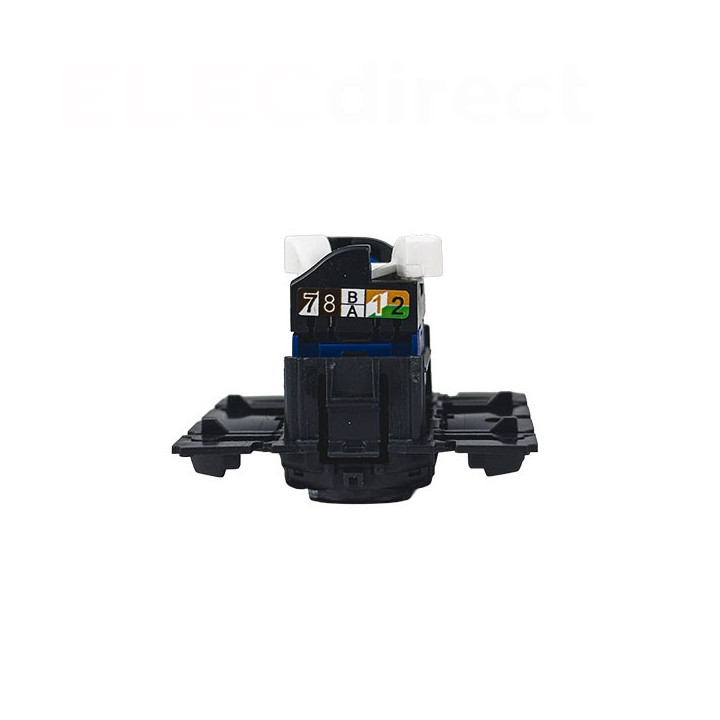 Legrand - Céliane 2024 - Prise RJ45 simple Cat.6 FTP complète noire - 1 poste - Réf : 080251 + CM0345 + CN0346 + CP0101
