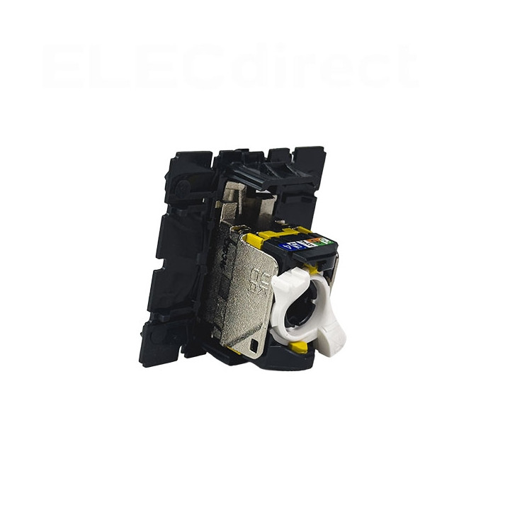 Legrand - Céliane 2024 - Prise RJ45 simple Cat.6A STP complète noire - 1 poste - Réf : 080251 + CM0346 + CN0346 + CP0101
