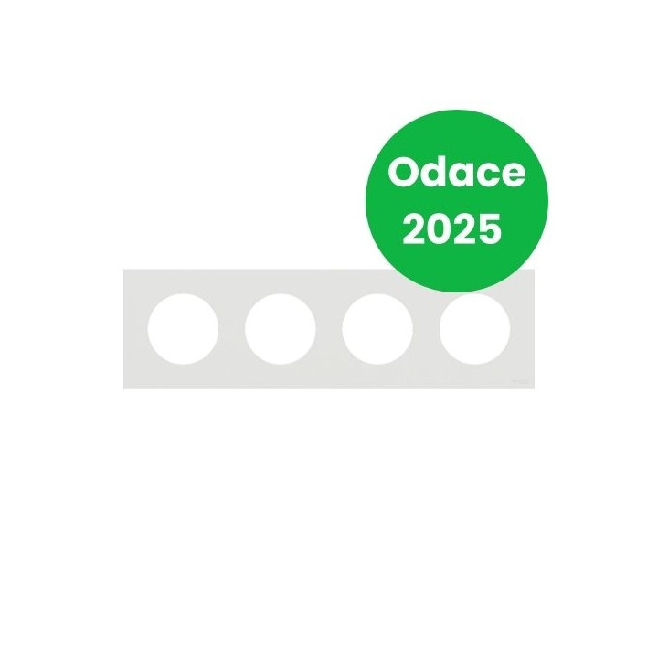 Schneider - Odace 2025 - plaque de finition 4 postes - couleur Blanc craie - Réf : S920708