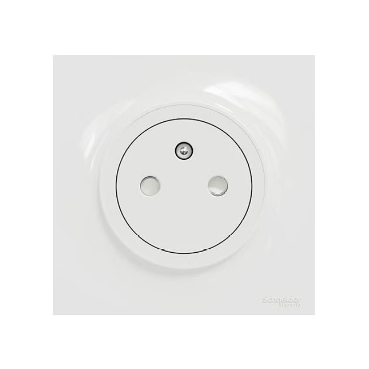 Schneider Odace - Prise de Courant Affleurante Complète - 2P+T 16A - 250V - Réf : S520052 + S520702