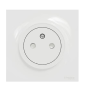 Schneider Odace - Prise de Courant Affleurante Complète - 2P+T 16A - 250V - Réf : S520052 + S520702