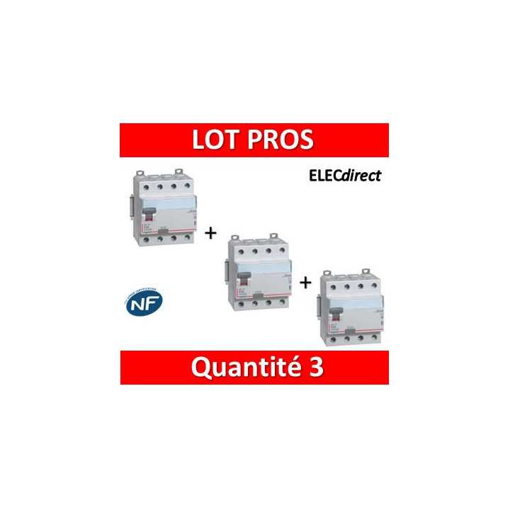 LEGRAND - Interrupteur différentiel DX3-ID 4P 40A - 30mA - AC - 411661x3