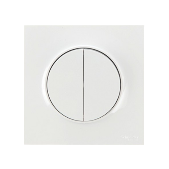 Schneider Odace - Va-et-vient + Poussoir Complet - 250V - Réf : S520285+ S520702