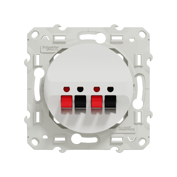 Schneider Odace - Prise haut-parleur 2 sorties - Réf : S520488+S520702