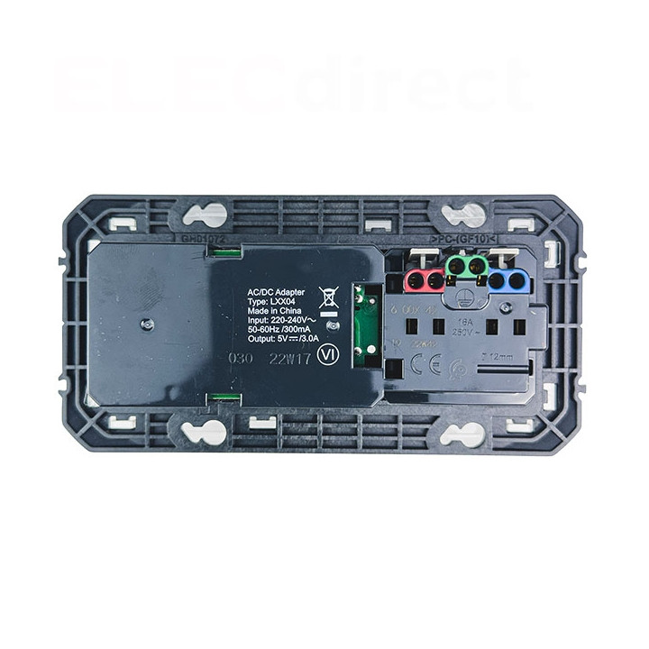 Legrand - Dooxie - LOT Prise de courant 2P+T Surface + chargeur 2 USB Type-A 3A précâblés + plaque - Réf : 600342+600802