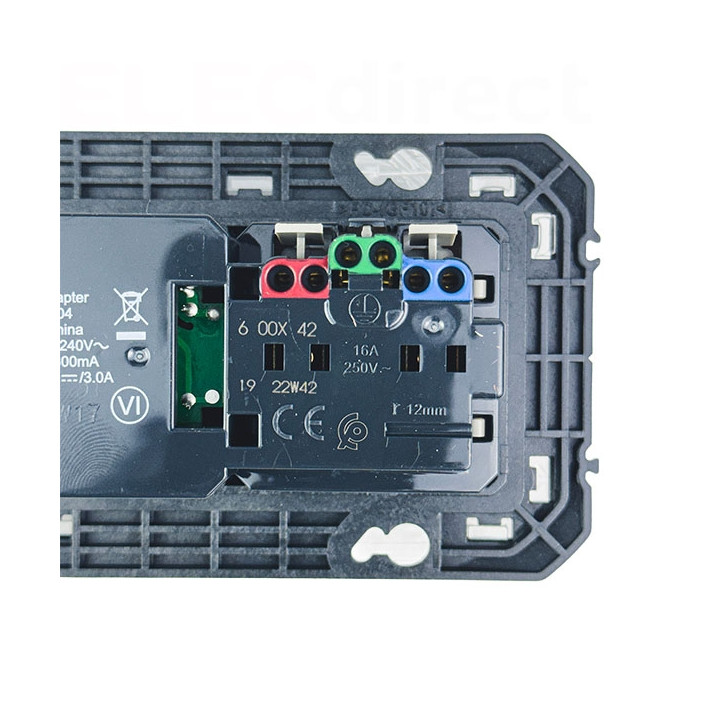 Legrand - Dooxie - LOT Prise de courant 2P+T Surface + chargeur 2 USB Type-A 3A précâblés + plaque - Réf : 600342+600802