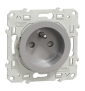 Schneider - Prise de courant Odace - Alu - 2P+T - 16A - 250V - Bornes auto - Réf : S530059