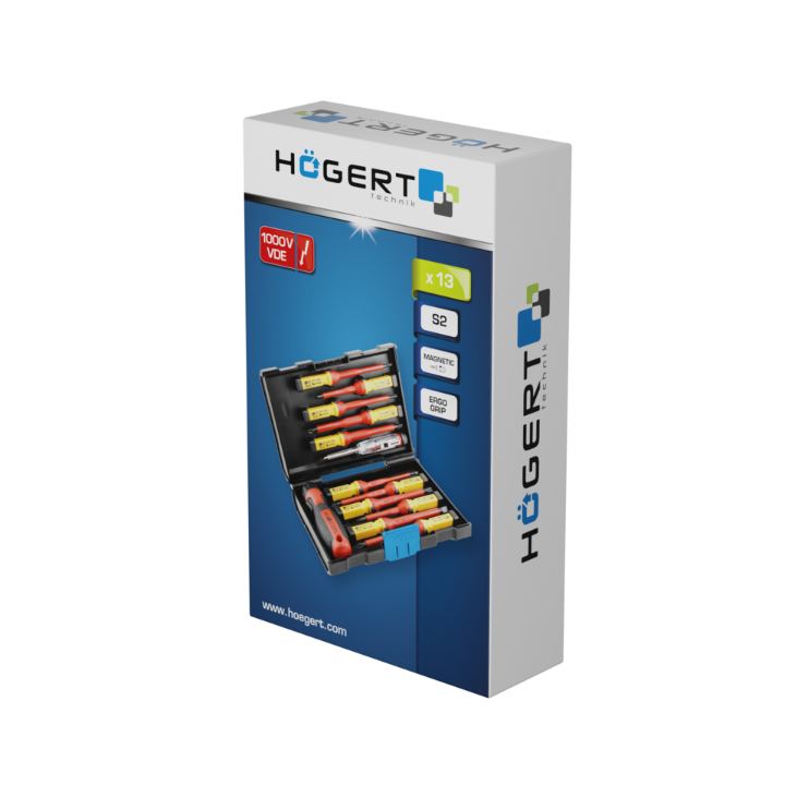 Hogert - Tournevis - jeu de 13 pièces - isolés 1000V - Réf : HT1S997