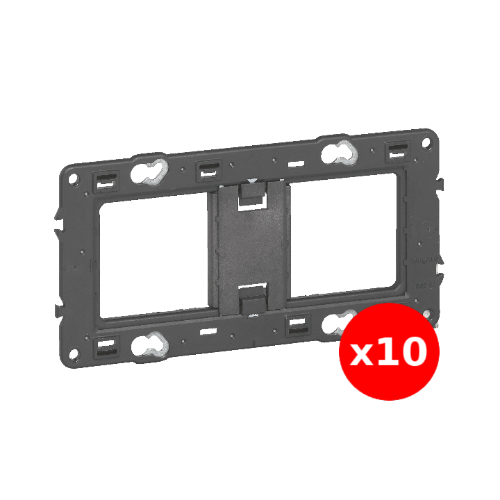 Legrand - Support 2 postes (4M) - Mosaic/Célaine - Fixation VIS - 2 x 2 modules - Réf : 080252x10