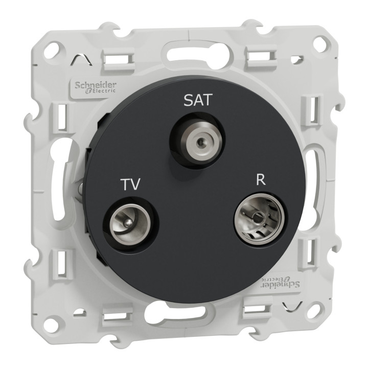 Schneider - Prise TV-FM-SAT Odace - Anthracite - Réf : S540461
