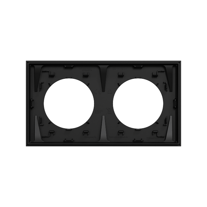 Schneider - Odace 2025 - plaque de finition 2 postes - couleur noir onyx - Réf : S940704