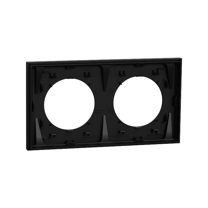 Schneider - Odace 2025 - plaque de finition 2 postes - couleur noir onyx - Réf : S940704