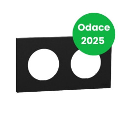 Schneider - Odace 2025 - plaque de finition 2 postes - couleur noir onyx - Réf : S940704