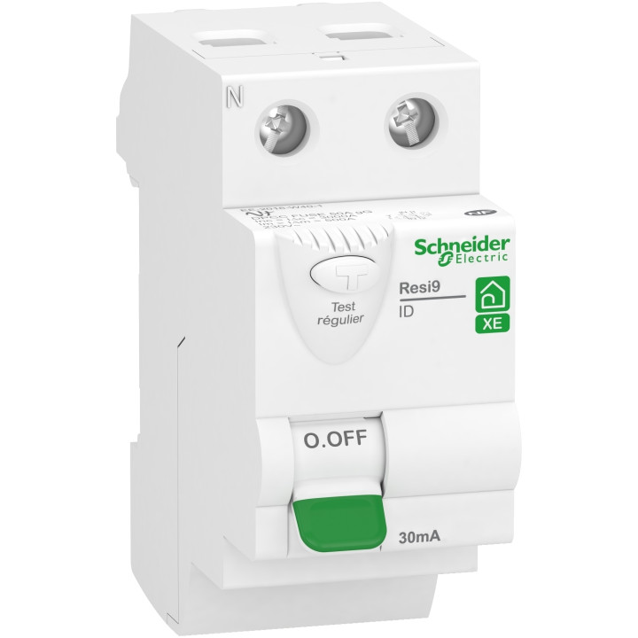 Schneider - Inter différentiel RESI 9 XE - 2P - 25A - 30mA - Type AC - Réf : R9ERC225