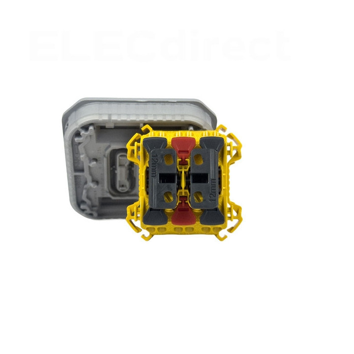 Legrand - Plexo - Commande double 10A - 3 fonctions - IP55 - IK08 - Gris - Réf : 069815L