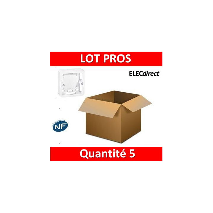 Legrand Mosaic - Cadre saillie 1 poste - prof 40 - 2 modules - 080281x5