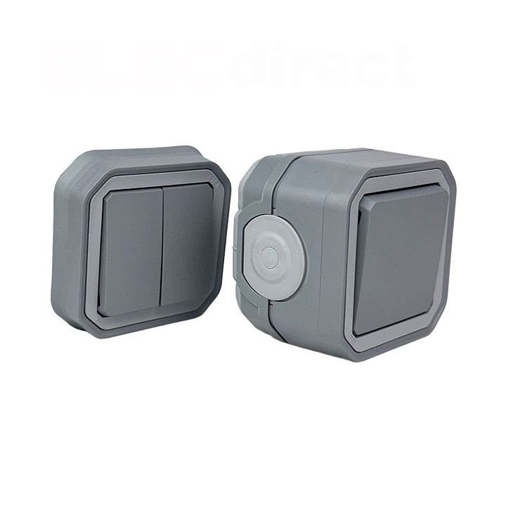 Legrand - Plexo - Transformeur réversible - 5 fonctions - étanche - IP55/IK08 - Gris - Réf : 069506L