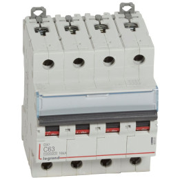 Legrand - Disjoncteur 4P 16kA - courbe C - 63A - Réf : 409361