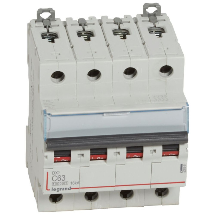 Legrand - Disjoncteur 4P 16kA - courbe C - 63A - Réf : 409361