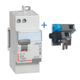 LEGRAND - ID DX3 2P - 63A - 30mA - Type AC - alimentation câble - 411650+405209