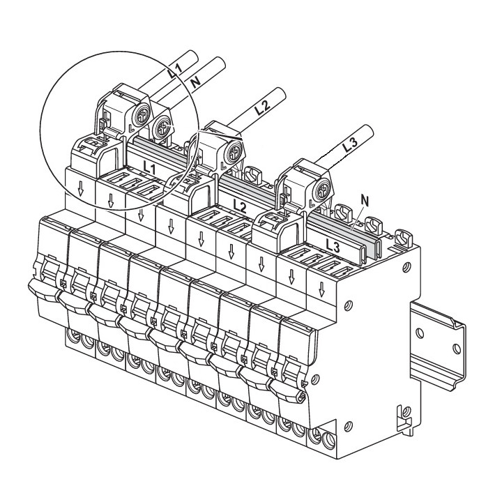 Legrand - Borne de raccordement à connexion auto - Répartition Triphasée - section 6 à 25 mm² - Réf : 405206