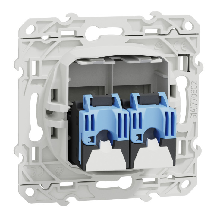 Schneider Odace - Double Prise RJ45 Cat.6 UTP + plaque - s520485+s520702