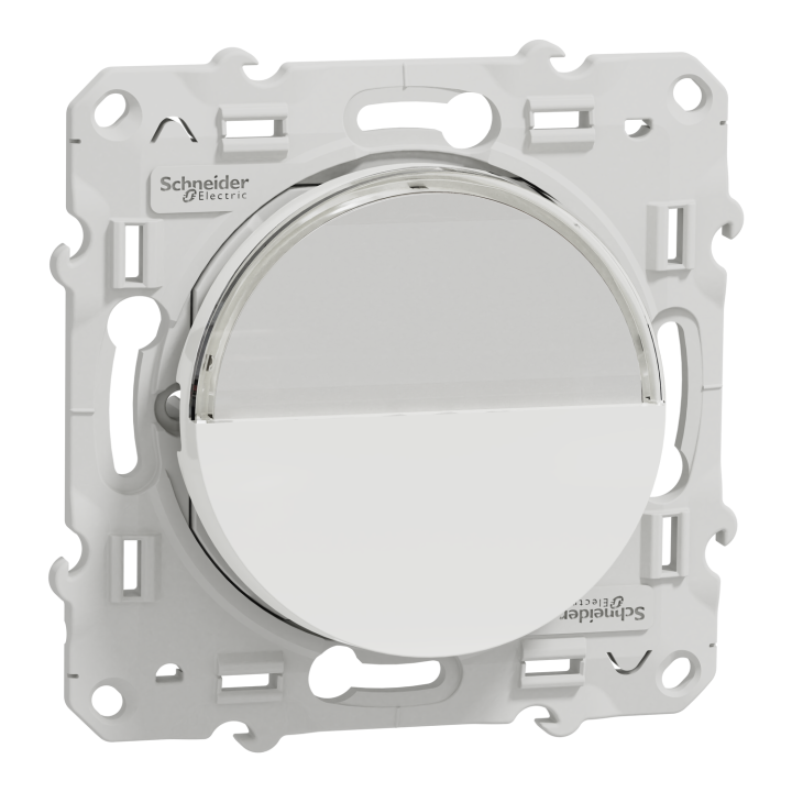 Schneider Odace - Blanc Poussoir Porte Etiquette + Carillon Legrand - S520266+S520702+041651