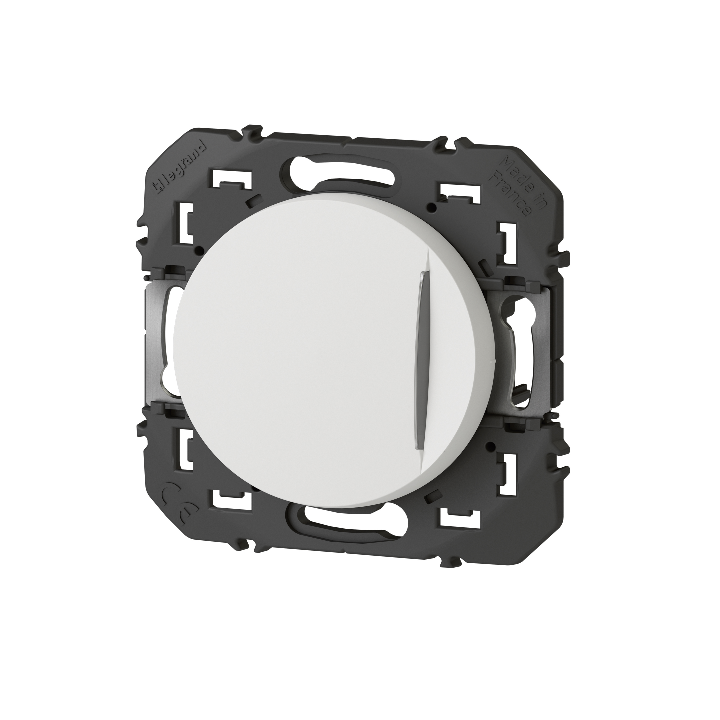 Legrand - Dooxie - Poussoir lumineux simple - 6A - 250V - Finition Blanc - Réf : 600016