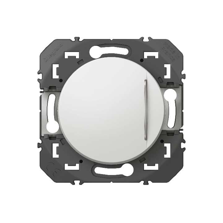 Legrand - Dooxie - Poussoir lumineux simple - 6A - 250V - Finition Blanc - Réf : 600016