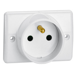 Legrand - Prise à encastrer pour plinthe 2P+T 16A 250V~ blanc - Réf : 050860