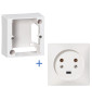 Legrand - Cadre saillie 80x80 pour socle à encastrer + Socle 2P+T 20A - 055422+055439