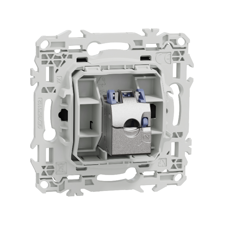 Schneider - Odace 2025 - prise RJ45 - Cat6 STP grade 2TV min à grade 3TV - noir onyx - Réf : S940476