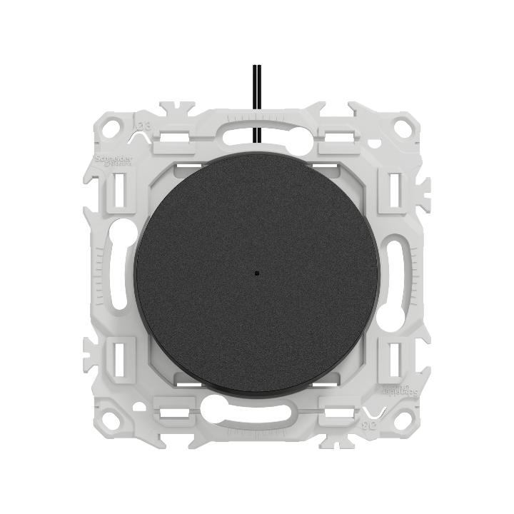 Schneider - Odace 2025 - va-et-vient ou poussoir lumineux/témoin LED verte 0,15mA - 10AX - noir onyx - Réf : S940263