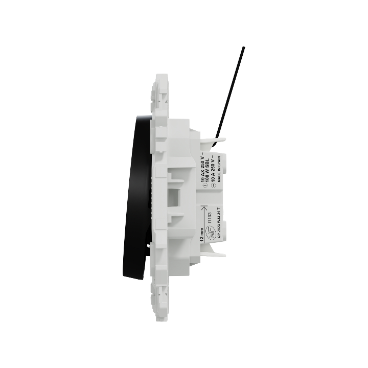 Schneider - Odace 2025 - va-et-vient ou poussoir lumineux/témoin LED verte 0,15mA - 10AX - noir onyx - Réf : S940263