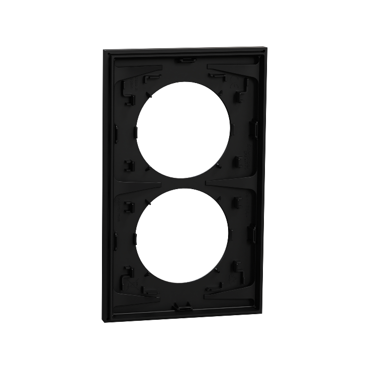 Schneider - Odace 2025 - plaque de finition 2 postes entraxe spécifique 57mm - noir onyx - Réf : S940714