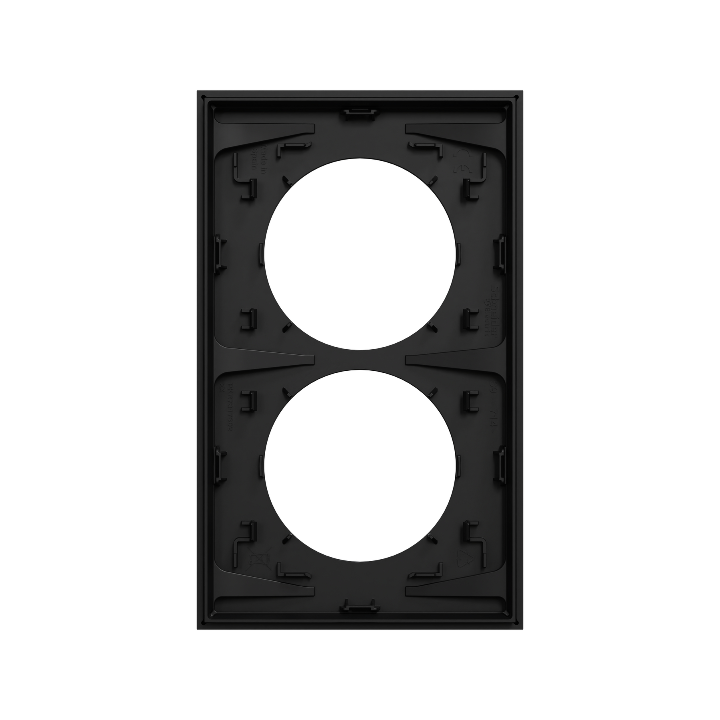 Schneider - Odace 2025 - plaque de finition 2 postes entraxe spécifique 57mm - noir onyx - Réf : S940714