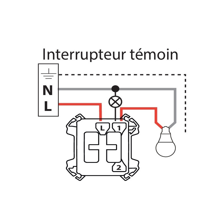 Legrand Plexo - Interrupteur ou Va-et-Vient témoin avec voyant - 10A - 250V - composable - étanche - IP55/IK08 - Gris - Réf : 06