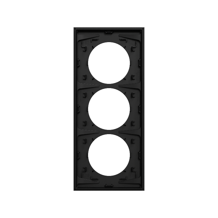 Schneider - Odace 2025 - plaque de finition 3 postes entraxe spécifique 57mm - noir onyx - Réf : S940716