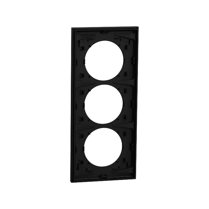 Schneider - Odace 2025 - plaque de finition 3 postes entraxe spécifique 57mm - noir onyx - Réf : S940716