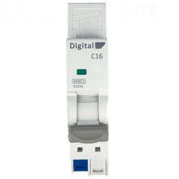 Digital Electric - Disjoncteur 16A Ph/N - Courbe C - 4,5 kA - Embrochable - Réf : 01316