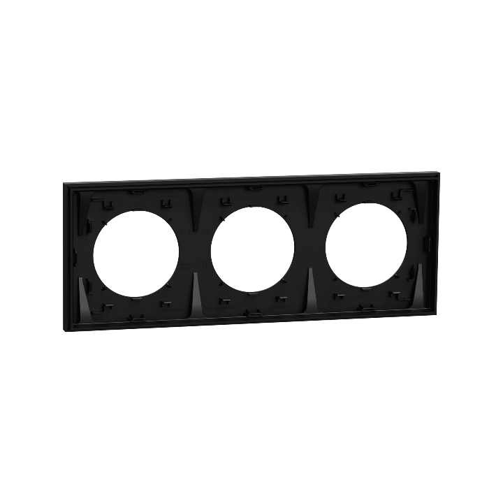 Schneider - Odace 2025 - plaque de finition 3 postes - couleur noir onyx - Réf : S940706