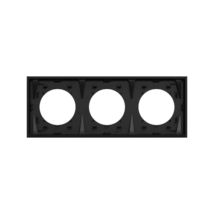 Schneider - Odace 2025 - plaque de finition 3 postes - couleur noir onyx - Réf : S940706