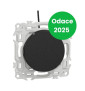 Schneider - Odace 2025 - va-et-vient ou poussoir lumineux/témoin LED verte 0,15mA - 10AX - noir onyx - Réf : S940263
