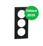 Schneider - Odace 2025 - plaque de finition 3 postes entraxe 57mm - noir onyx - Réf : S940716