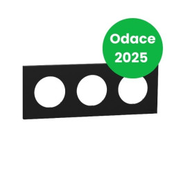 Schneider - Odace 2025 - plaque de finition 3 postes - couleur noir onyx - Réf : S940706