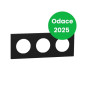 Schneider - Odace 2025 - plaque de finition 3 postes - couleur noir onyx - Réf : S940706