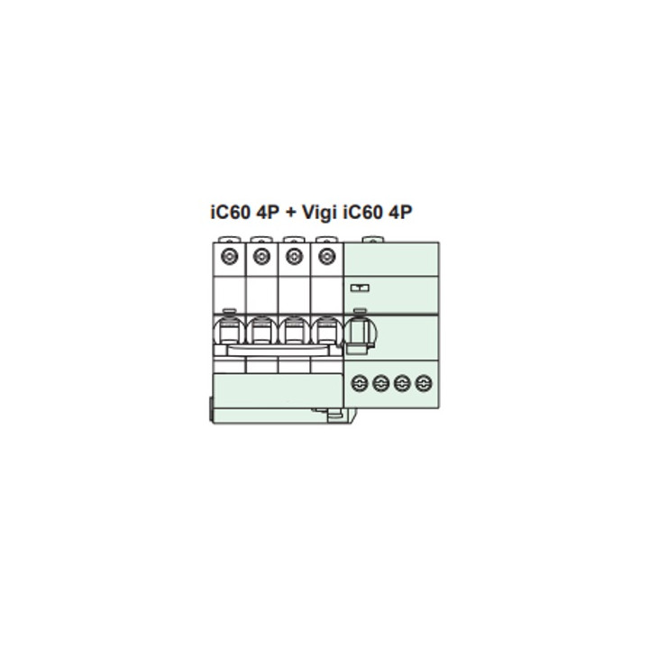 Schneider - Acti9 - iC60 - Bloc dif Vigi - 4P - 63A - 300mA - type A Si - 400V - Réf : A9V35463