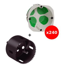 Eur'Ohm - Multifix Air - lot de 240 boîtes Ø67mm P47mm + scie cloche - Réf : IMT35231